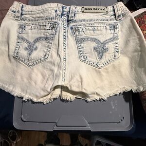 Rock Revival Women's Cream Jean Shorts
